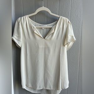 Charming Charlie Cream Colored Sheer Shirt - Size Small